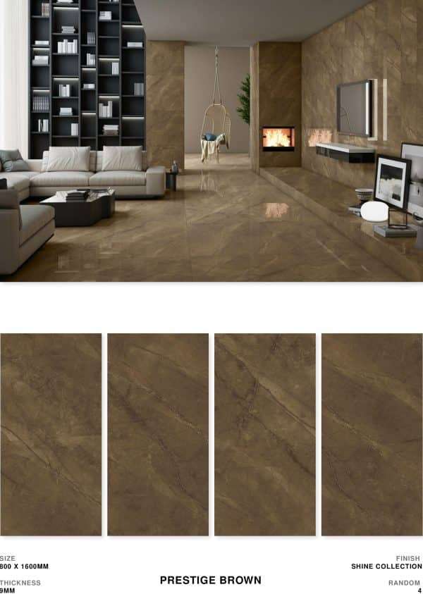 Gạch Ốp Lát 80×160 Nhập Khẩu Ấn Độ Prestige Brown