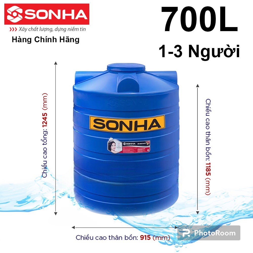 Bồn Nước Nhựa Sơn Hà Đứng 700L