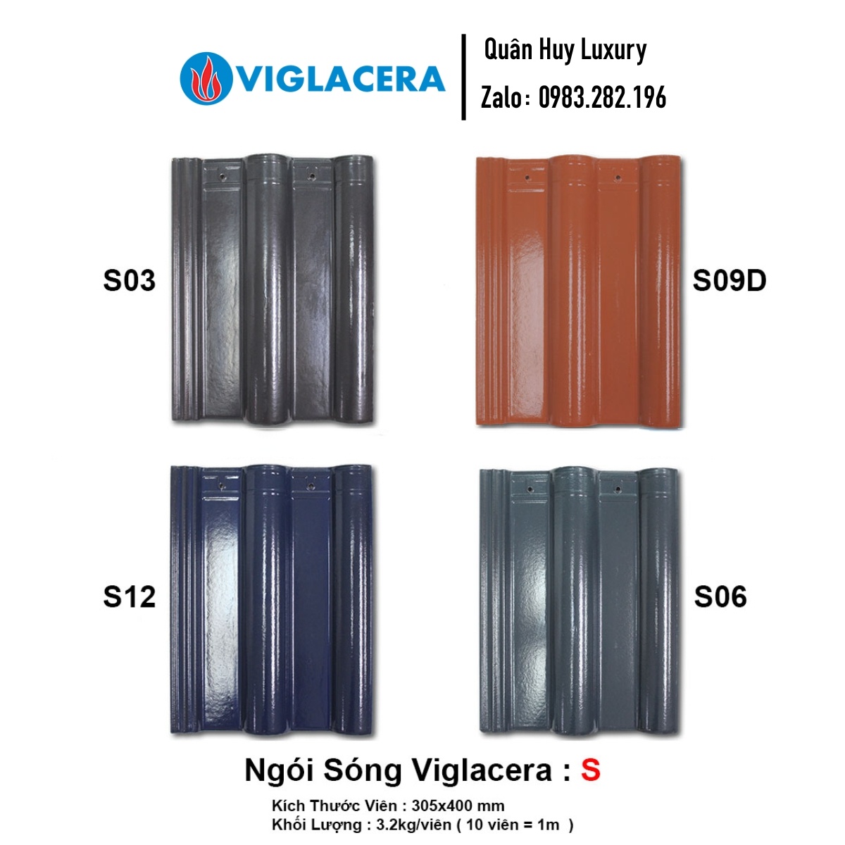 Ngói Sóng Viglacera S03-S06-S09D-S12