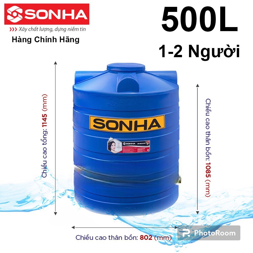 Bồn Nước Nhựa Sơn Hà Đứng 500L