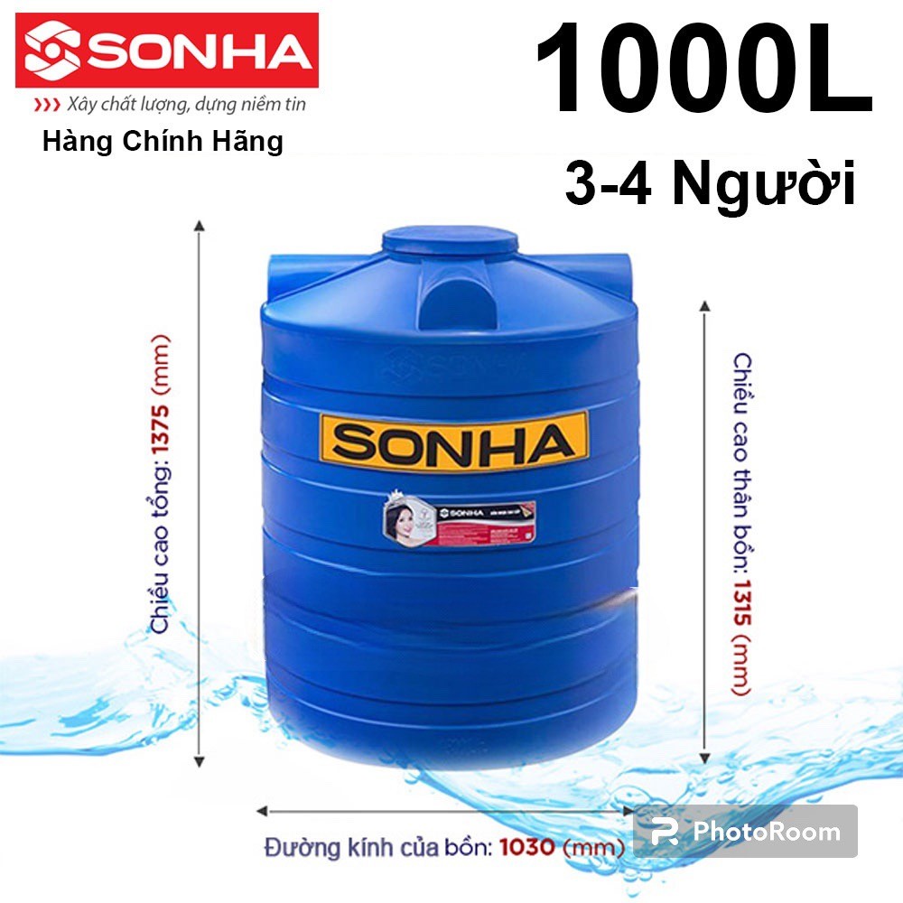 Bồn Nước Nhựa Sơn Hà Đứng 1000L