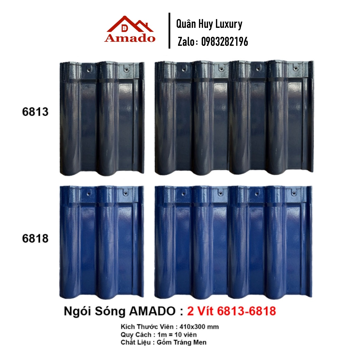 Ngói Sóng AMADO 2 Vít 6813-6818